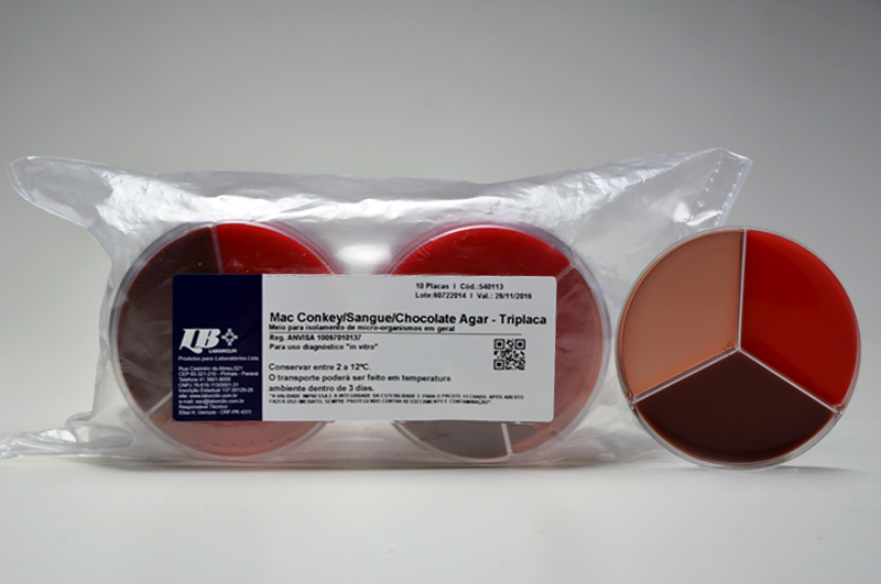 TriplacaMc/Sangue/Choco Agar Interlab
